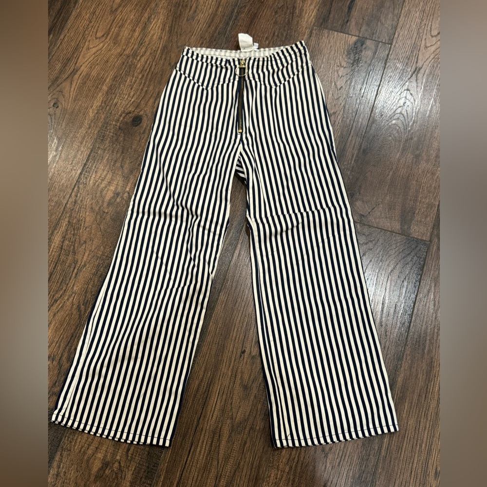 Lykke Wullf Navy & Cream Striped Pants size XS